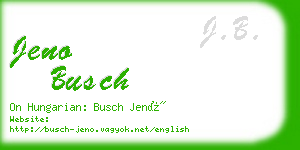 jeno busch business card